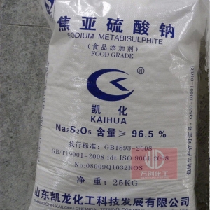 焦亞硫酸鈉，Na2S2O5，食用焦亞硫酸